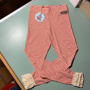 Matilda Jane Character Counts size 14 leggings with ruffle on the bottom.